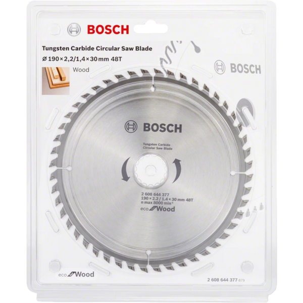 Диск пиляльний Bosch Eco for Wood 190x2.2x30-48T (2.608.644.377)