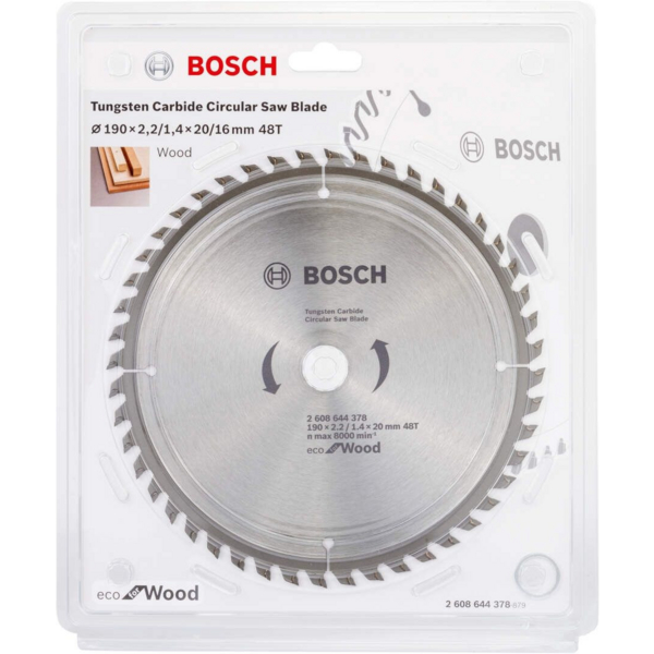 Диск пиляльний Bosch Bosch Eco for Wood 190x2.2x20-48T (2.608.644.378)
