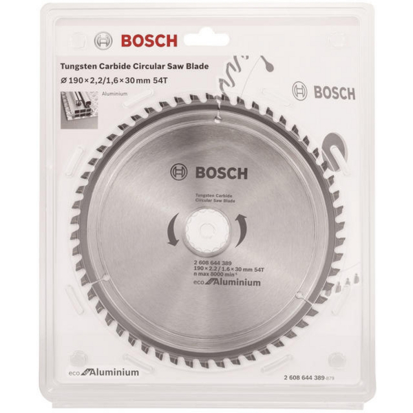 Диск пиляльний Bosch Eco for Aluminium 190x2.42/1.6x30 мм 54TCG (2.608.644.389)