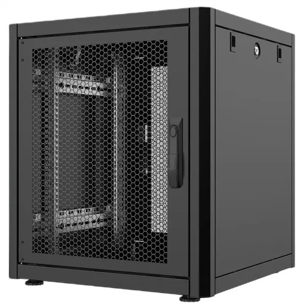 Шкаф серверный MIRSAN 19", 22U, GTN со стеклянной дверью, 800x800 мм, максимальная нагрузка 1000 кг, черный.