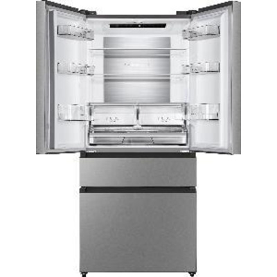 Холодильник SBS Gorenje NRM8181UX, франц.дверцята, 182x80x71см, 2 дв., Х- 299л, М- 122л, A+, NF,  Інвертор, Дисплей, Сірий