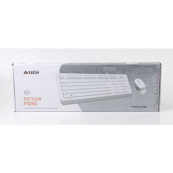 Комплект (клавіатура, миша) A4Tech F1010 White