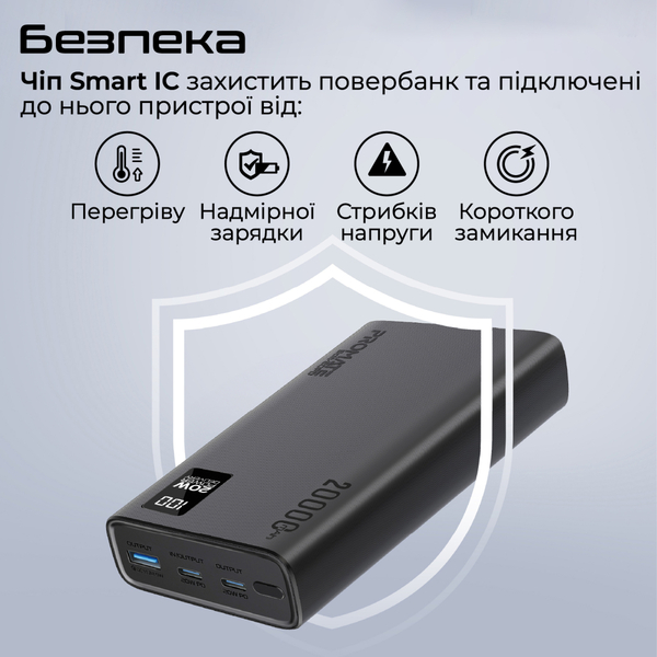 Внешний аккумулятор (Power Bank) Promate Bolt-20PD Black 20000mAh