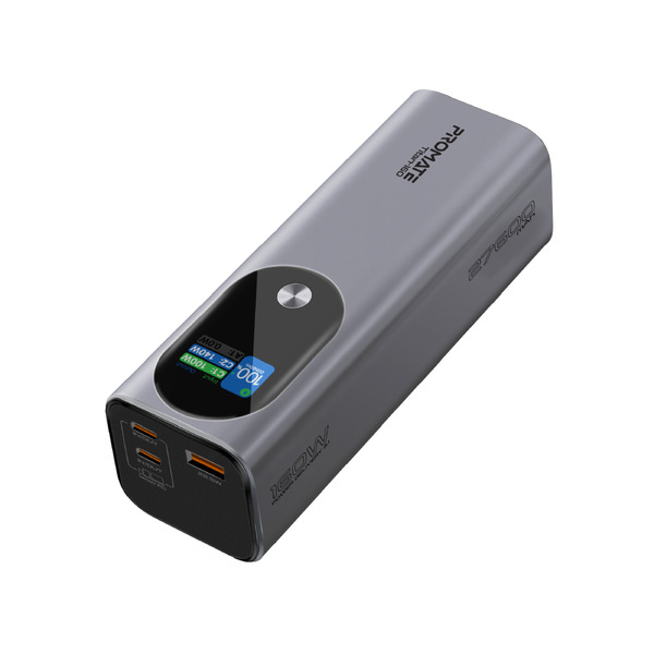 Внешний аккумулятор (Power Bank) Promate Titan-160 140W 27600mAh серый