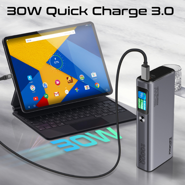 Внешний аккумулятор (Power Bank) Promate Titan-130 130W 20000mAh Gray