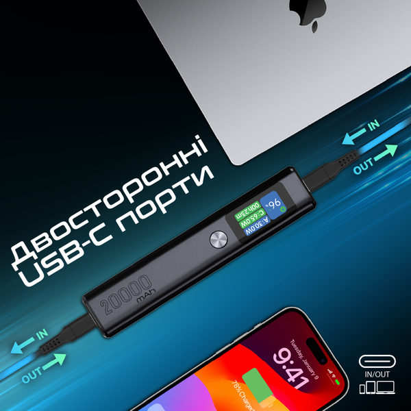 Внешний аккумулятор (Power Bank) Promate Titan-130 130W 20000mAh Gray
