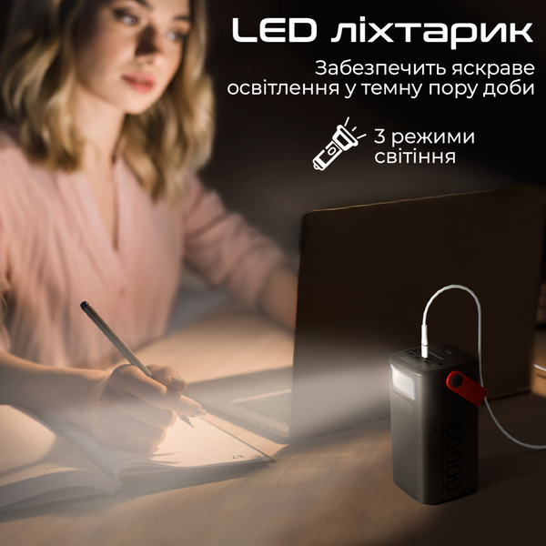 Внешний аккумулятор (Power Bank) Promate PowerMine-80 65W 80000mAh Черный