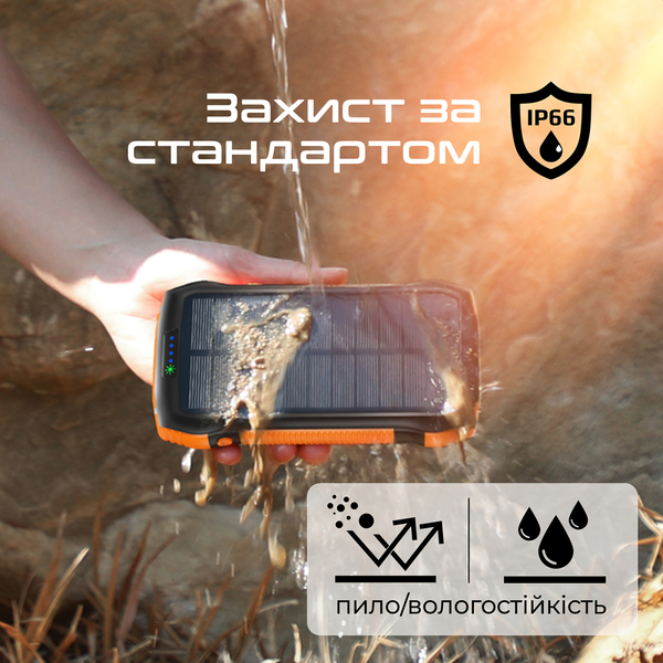 Внешний аккумулятор (Power Bank) Promate SolarTank-20PDQI 20W 20000mAh Черный