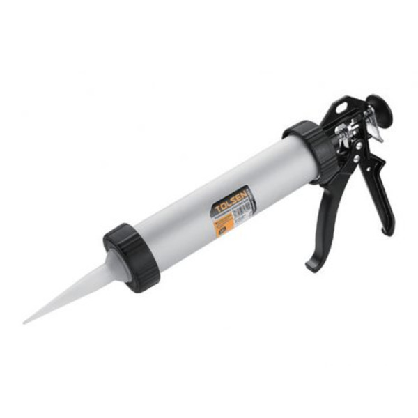 Пістолет для герметика Tolsen Профі 225мл, алюмінієвий корпус, робоча частина 235мм, алюмінієве руків'я