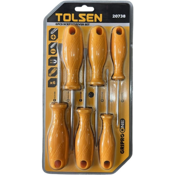 Набір викруток Tolsen 6шт, SL,PH (20738)