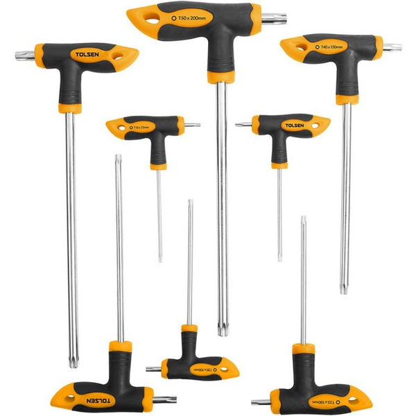 Набір викруток Tolsen 8шт, Т-подібні, Тorx 10-50, сталь CrV (20061)