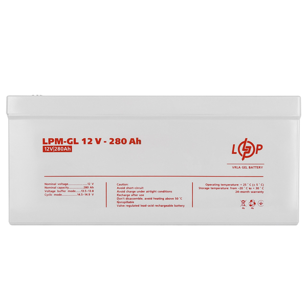 Акумуляторна батарея LogicPower 12V 280AH (LPM-GL 12 - 280 AH) GEL