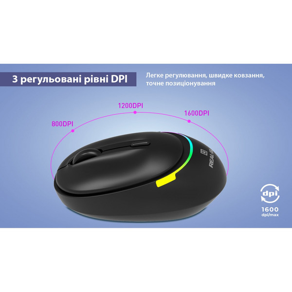 Миша REAL-EL RM-440W Black