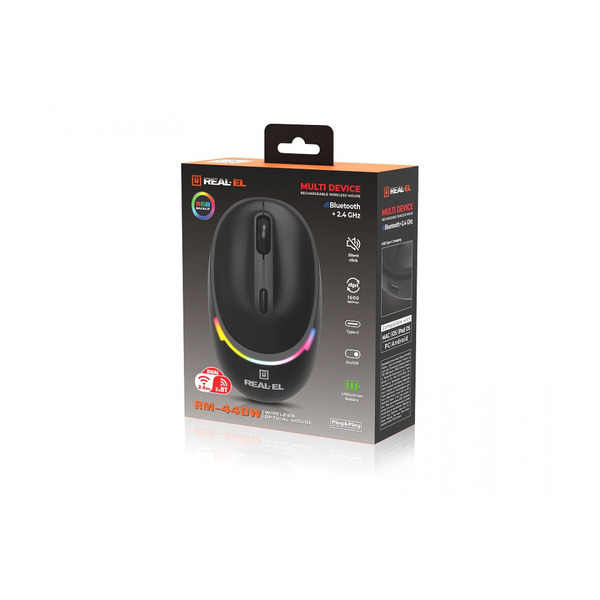Миша REAL-EL RM-440W Black
