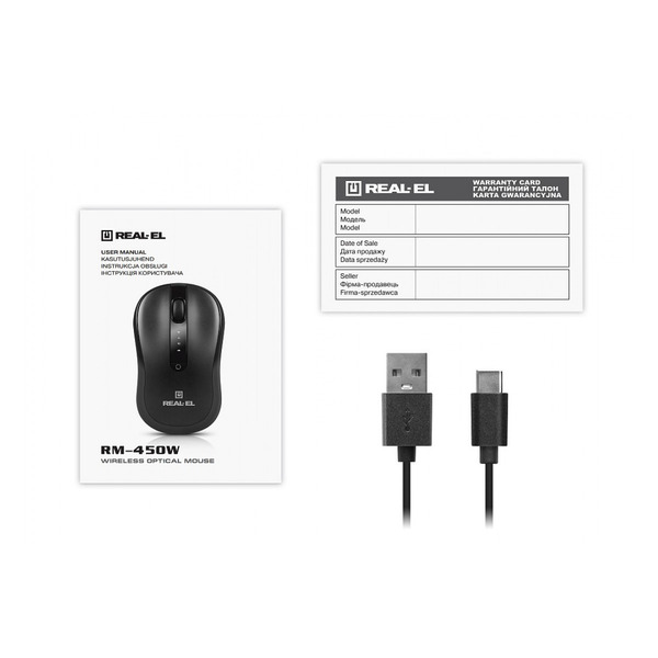 Миша REAL-EL RM-450W Black