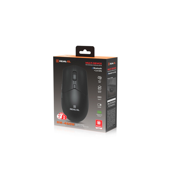Мышь беспроводная REAL-EL RM-460W Black