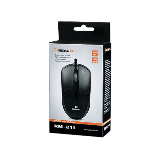 Мышь REAL-EL RM-211 Black USB