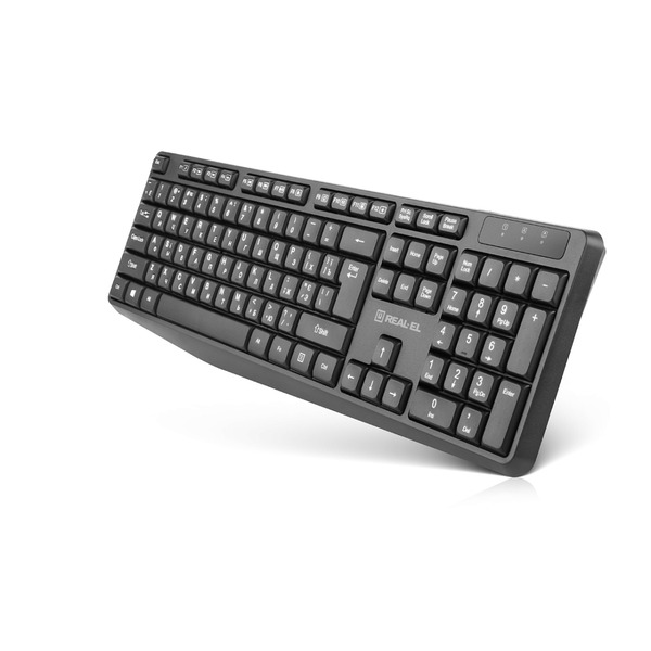Комплект (клавиатура, мышь) беспроводной REAL-EL Kit 551W Black