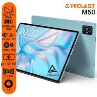 Планшет Teclast M50 10.1" 6ГБ, 128ГБ, LTE, 6000мА•год, Android, блакитний