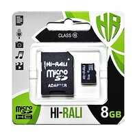 Карта памяти MicroSDHC   8GB Class 10 Hi-Rali + SD-adapter (HI-8GBSDCL10-01)