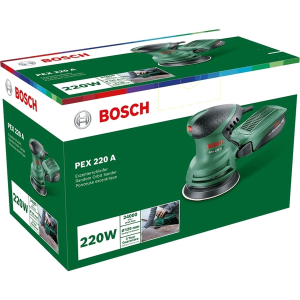 Шліфмашина ексцентрикова Bosch PEX 220 A 200Вт 125мм (0.603.378.000)