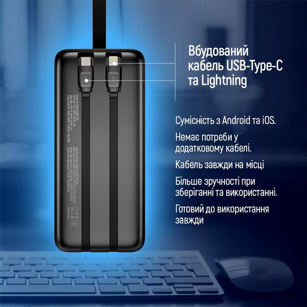 Зовнішній акумулятор (Power Bank) ColorWay Digital Display 50000mAh Black (CW-PB500LPC5BK-PDD)