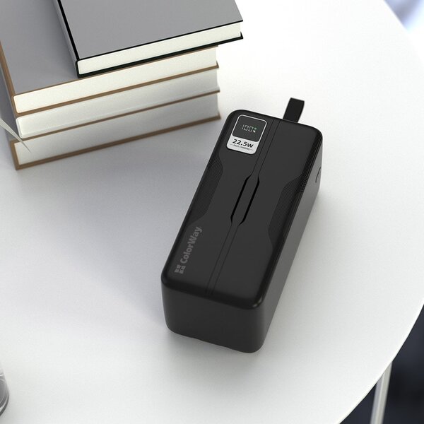 Зовнішній акумулятор (Power Bank) ColorWay Digital Display 50000mAh Black (CW-PB500LPC5BK-PDD)