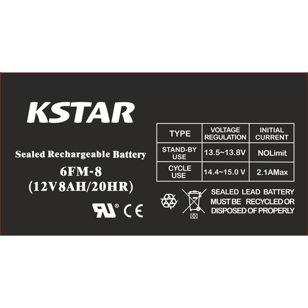 Аккумуляторная батарея KSTAR 12V 8.0AH (6-FM-8) AGM