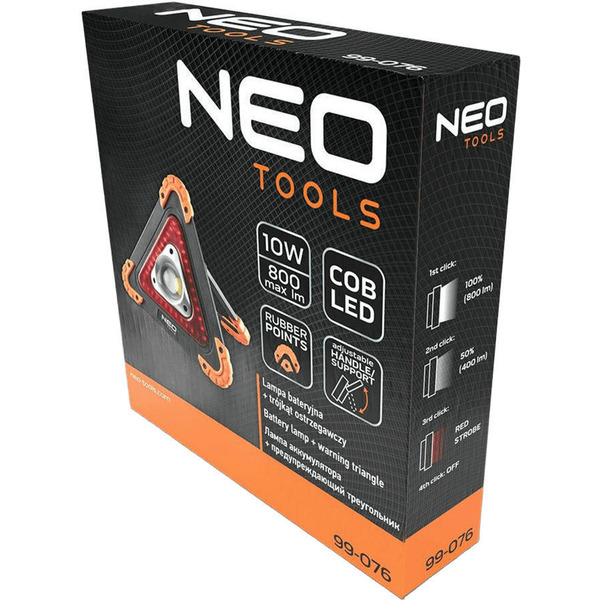 Прожектор на батарейках Neo Tools, трикутний, ААх4, 205x226x45мм, 800лм, 10Вт (99-076)