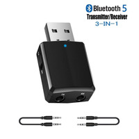 Адаптер Bluetooth 5.0 HQ-Tech ZF-169 Plus, USB power, A2DP+AVRCP, DC3.5, LED, коробка