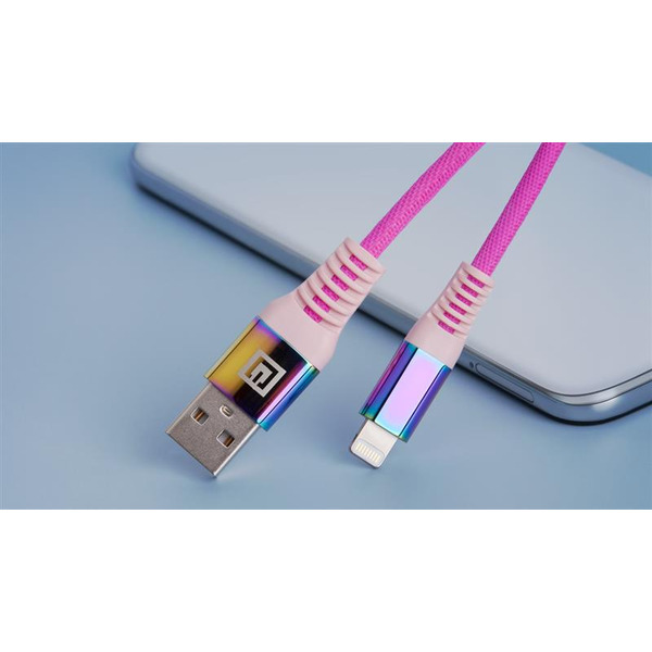 Кабель REAL-EL USB - Lightning (M/M), 1 м, Rainbow (EL123500051)