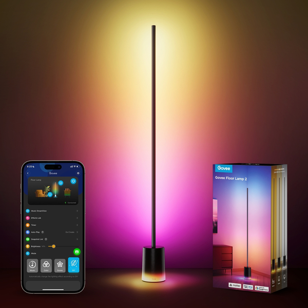 Торшер розумний Govee H607C Floor Lamp 2, 1725Lm, RGBICWW, WI-FI/Bluetooth, чорний (H607C311)