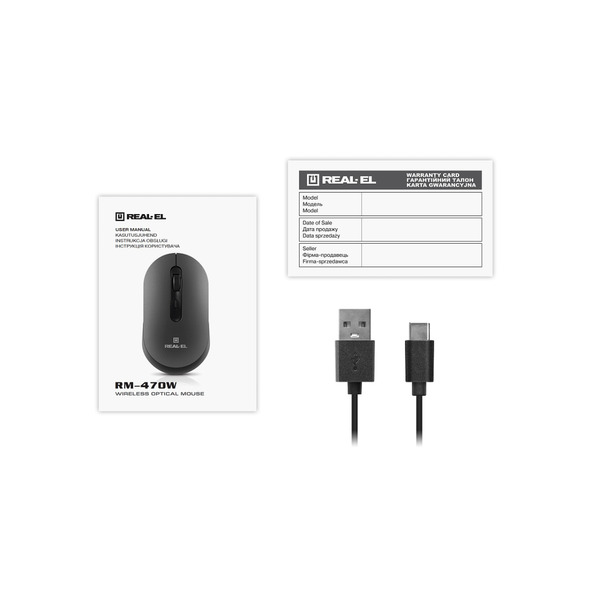 Миша REAL-EL RM-470W Dark Gray