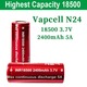 Аккумулятор Vapcell 18500 N24 Li-Ion 2400mAh 1шт
