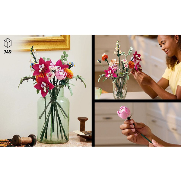 Блоковий конструктор LEGO Botanicals Милий рожевий букет квітів (10342)