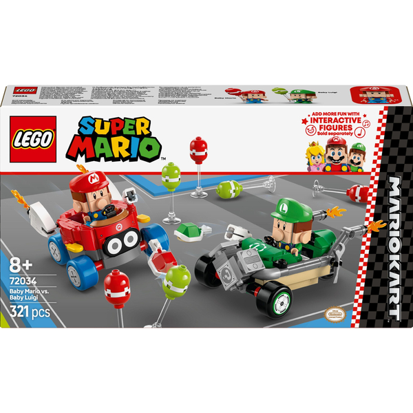 Блоковий конструктор LEGO Super Mario: Mario Kart Baby Mario vs Baby Luigi (72034)
