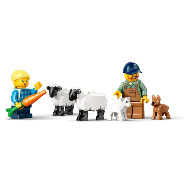 Блочный конструктор LEGO 60461 City Красный фермерский трактор с прицепом и овцами