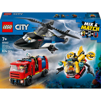 LEGO 60462 City Ремікс гелікоптеру, пожежної машини та підводного човна