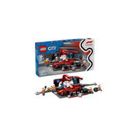 Конструктор LEGO City Піт-стоп і піт-екіпаж F1 з болідом Ferrari