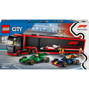 Конструктор LEGO City Вантажівка F1 з автомобілями RB20 та AMR24 1086 деталей (60445)