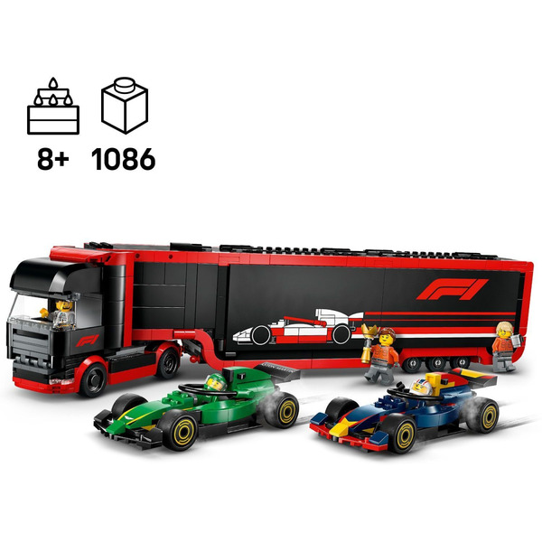LEGO City Грузовик F1 с автомобилями RB20 и AMR24 (Набор 60445)