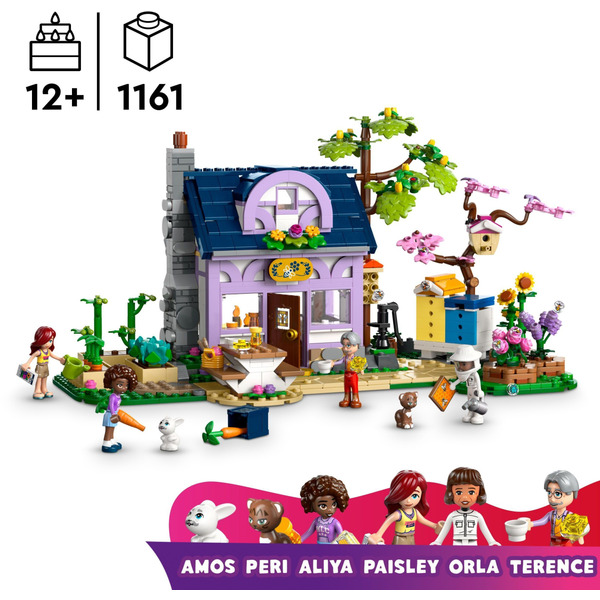 Блоковий конструктор LEGO Friends Будиночок і квітник бджолярів (42669)