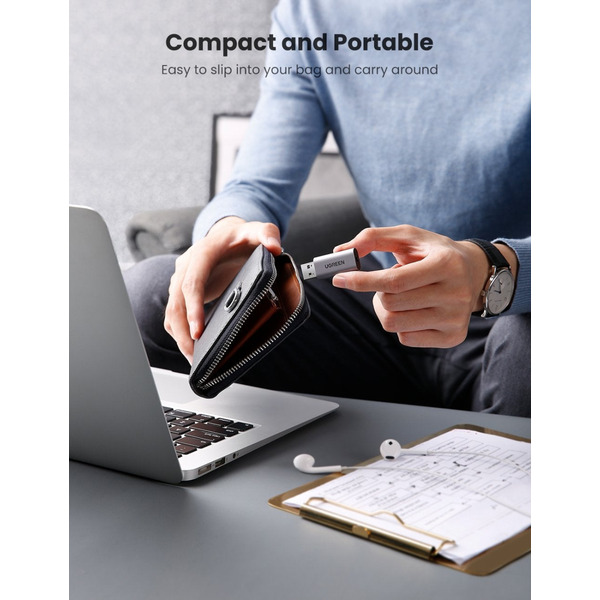 Звукова карта USB AUX jack, TRRS (Mic & Ear), ALC4030 Ugreen Сіра CM383