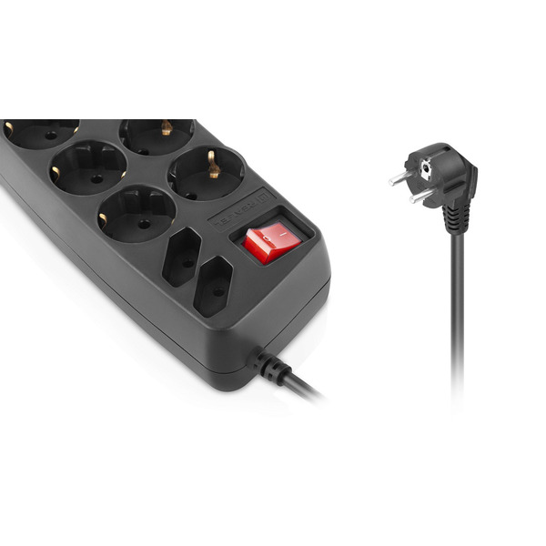 Фільтр живлення REAL-EL RS-10 Protect 3 м Black