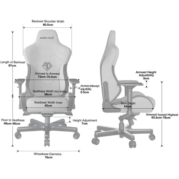 Крісло для геймерів Anda Seat T-Pro 2 Size XL Black (AD12XLLA-01-B-F)