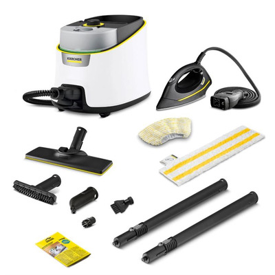Пароочисник Karcher SC 4 Deluxe Iron, 2200Вт, 1300мл, 4Бар, праска, швабра, білий