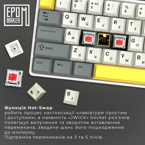 Клавіатура Epomaker EP64 EP64-W-M