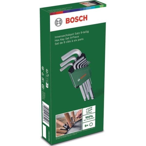 Набір шестигранних ключів Bosch, 9 шт. (1.600.A03.2V1)