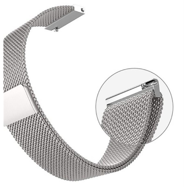 Ремешок BeCover Milanese Style для Samsung Galaxy (20mm)/Watch 5/ Watch 4 40/44mm/Watch 4 Classic 42mm/Watch Active/Active 2 40/44mm/Watch 3 41mm/Gear S2/Classic/Gear Sport Silver (707675)