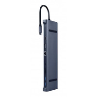 Док-станция Cablexpert USB-C 10-в-1 (A-CM-COMBO10-01) USB-хаб + HDMI/VGA/PD/картридер/LAN/3.5-мм аудио